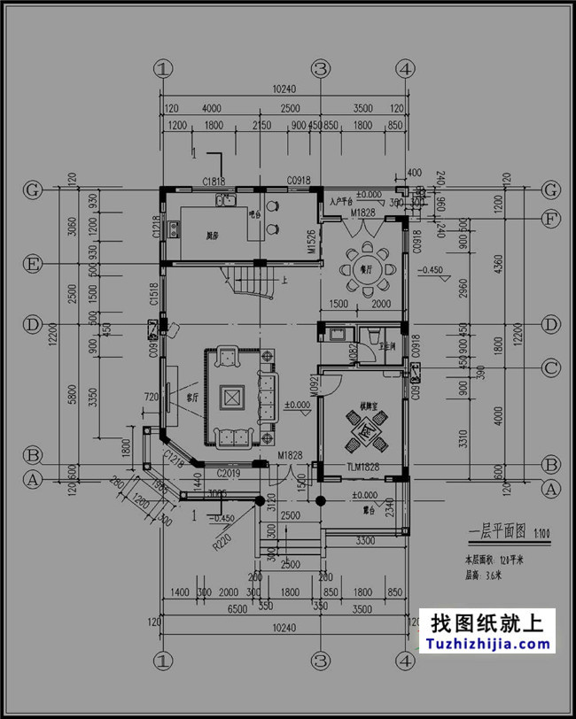 120平方米新农村砖混四层房屋设计图纸和效果图