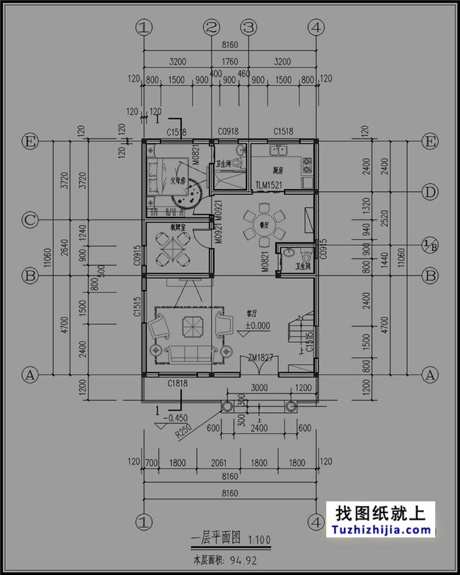 95平方米农村四层房屋设计图