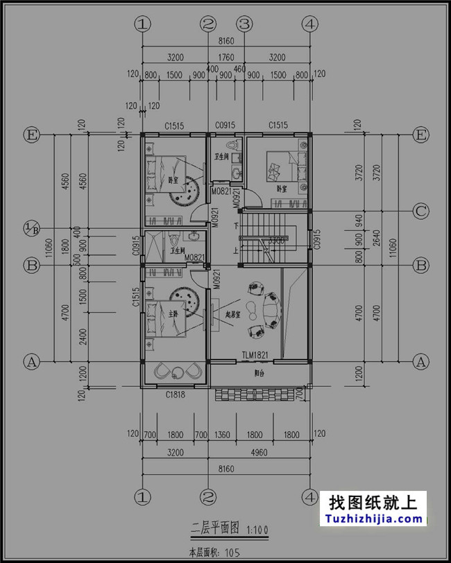 95平方米农村四层房屋设计图