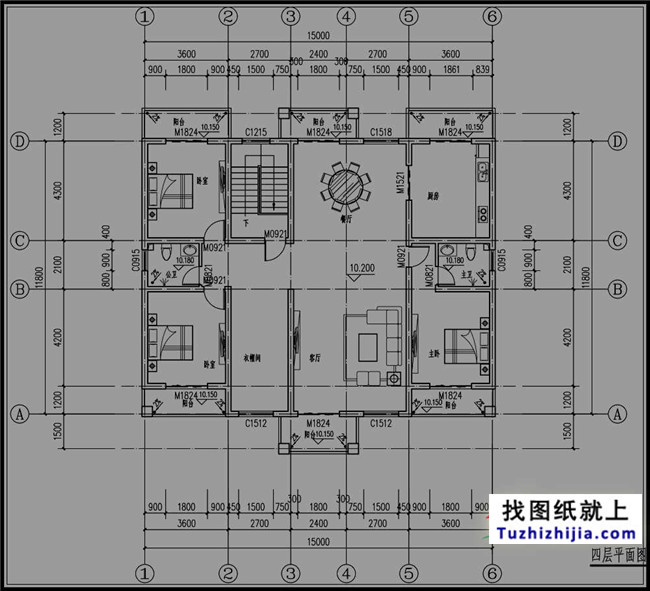 183平方米农村四层房屋建筑设计图纸