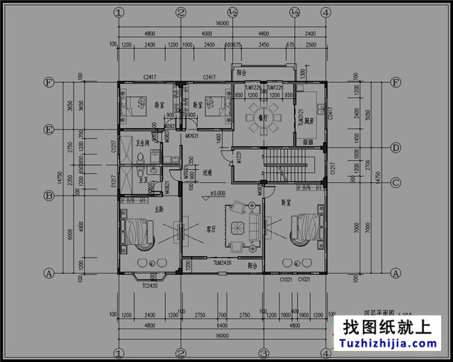 250平方米农村五层别墅设计图纸