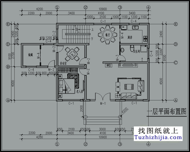 100平方米,新农村二层房屋设计图纸