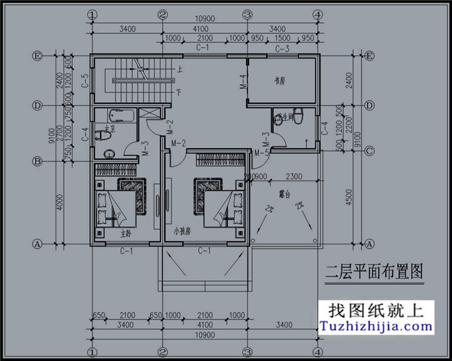 100平方米,新农村二层房屋设计图纸