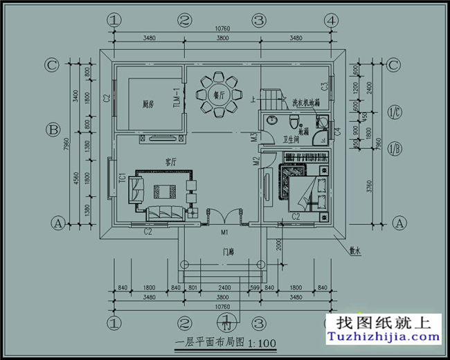 90平方米农村二层房屋设计图纸（施工图+效果图）