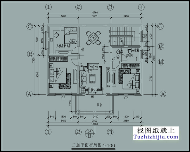 90平方米农村二层房屋设计图纸（施工图+效果图）