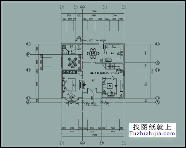 128平方米湖南二层复式自建房屋设计图纸,12x11米