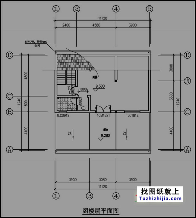 青色外观新农村四层房屋设计图纸