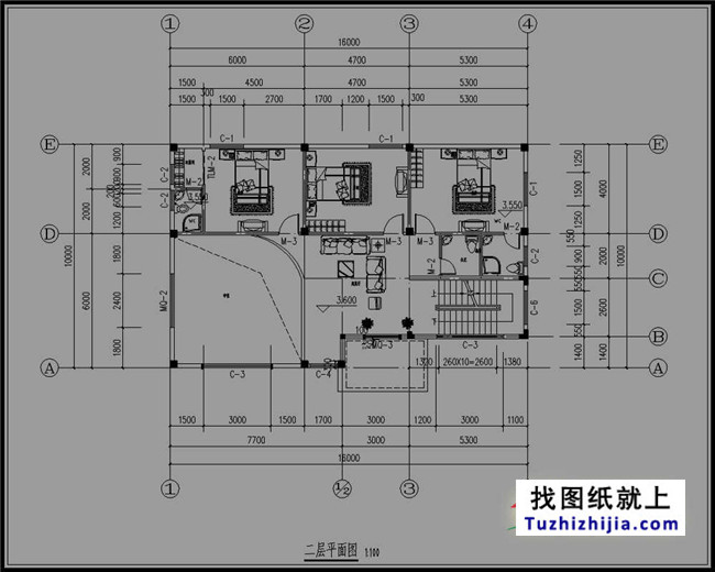 160平方米四层房屋设计图纸