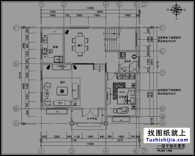 欧式风格高档三层别墅设计图纸