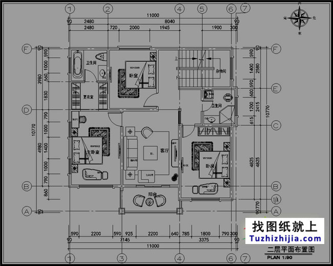 欧式风格高档三层别墅设计图纸