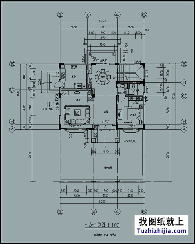 115平方米自建别墅设计带地下室的CAD设计图纸及外观设计，12x9米