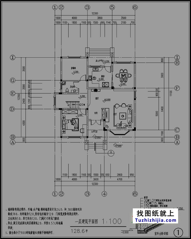 豪华复式三层别墅设计图纸