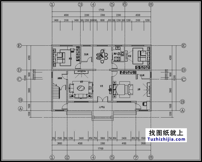 164平方米河南二层平屋顶房屋设计图纸带外观效果图,17x11米