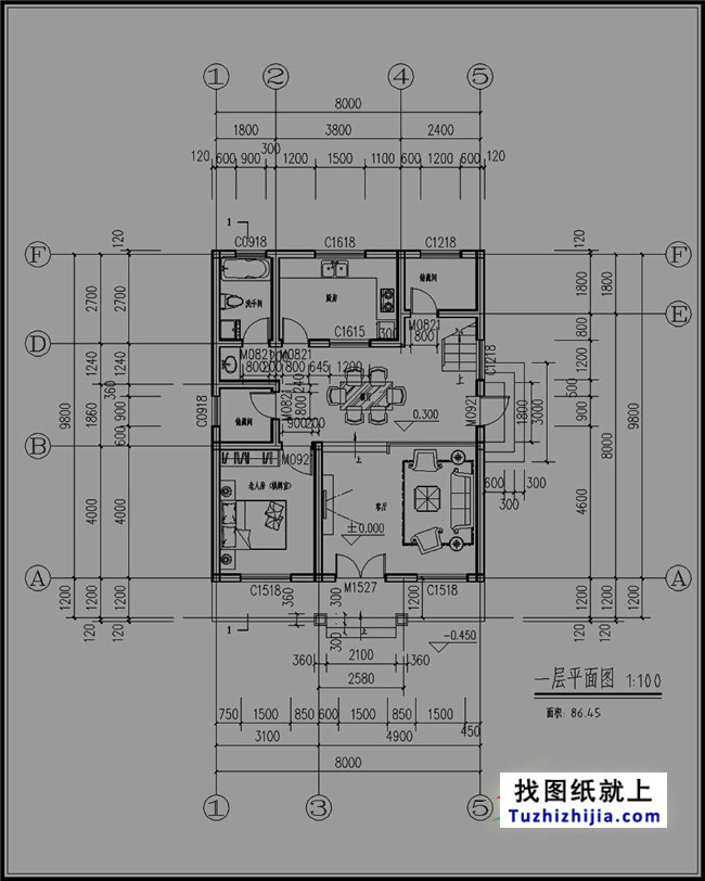 两层半新农村别墅设计图纸