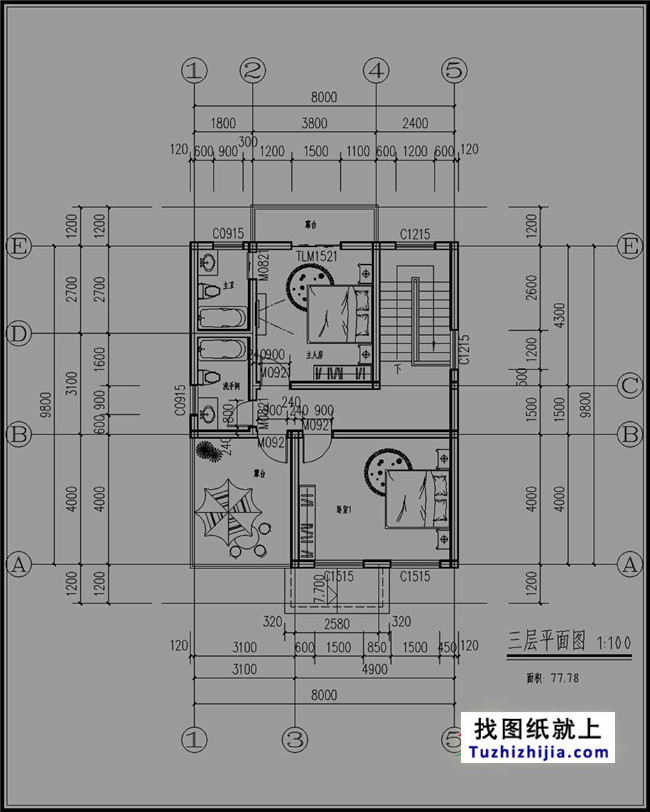 两层半新农村别墅设计图纸