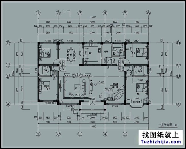  227平方米新农村二层自建别墅设计图纸带外观图，20X11米