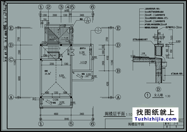 76平方米上海农村带阁楼的小二层房屋设计图,8x11米