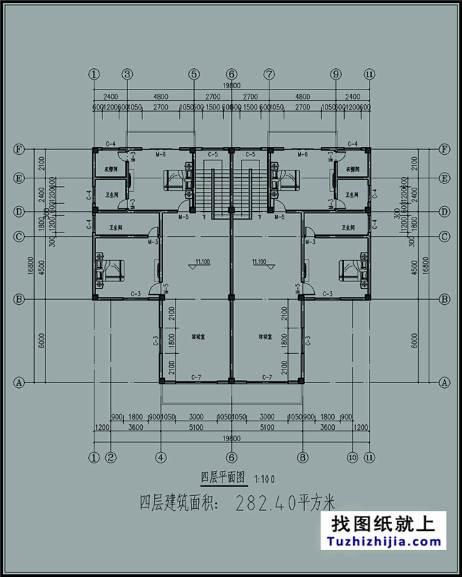 325平方米农村四层双拼别墅设计图纸及效果图，20X17米