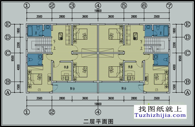 200平方米农村兄弟合建实用三层CAD设计图纸带外观,20x10米