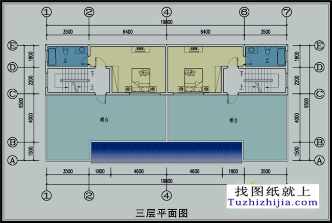 200平方米农村兄弟合建实用三层CAD设计图纸带外观,20x10米