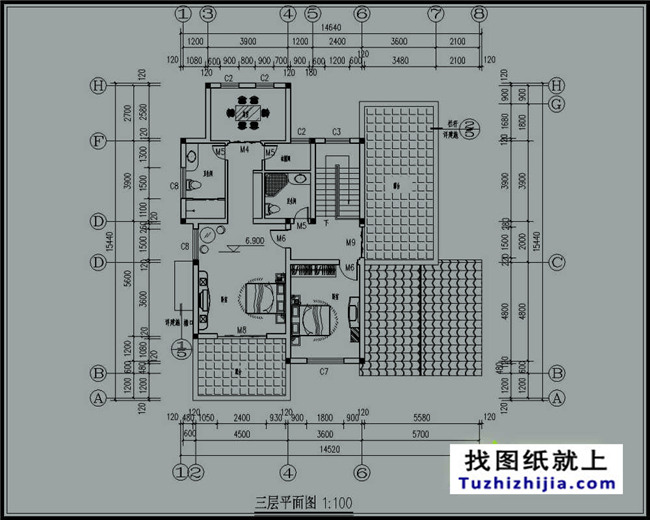 200平方米好看的三层设计图纸方案,14X15米