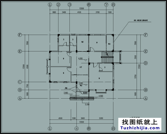 160平方米新农村二层半房屋施工设计图纸及外观图,14X14米