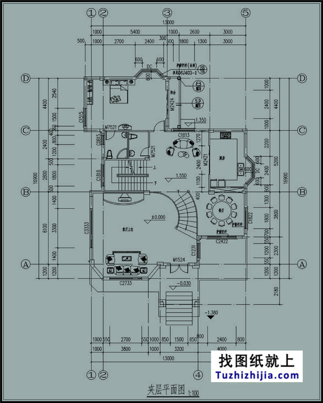 180平方米三层豪华别墅农村房屋设计施工图纸,14X17米