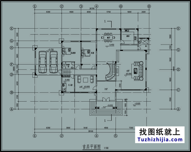 330平方米豪华欧式农村三层别墅建筑图及效果图,26X19米