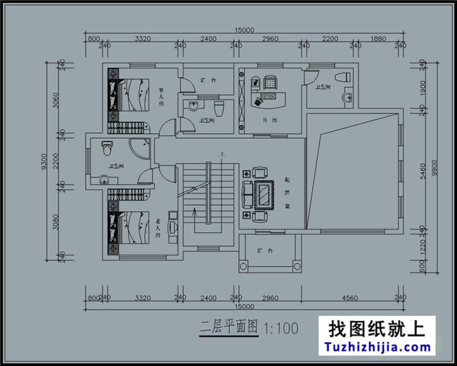 150平方米乡村清新洋气三层别墅设计图纸,15X10米