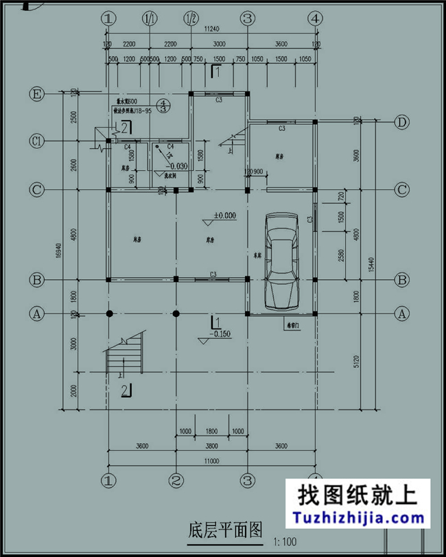 造价:28万,135平方米农村三层别墅设计图带外观，11x12米