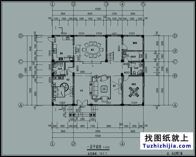 60万以内的欧式三层别墅设计施工图纸及效果图