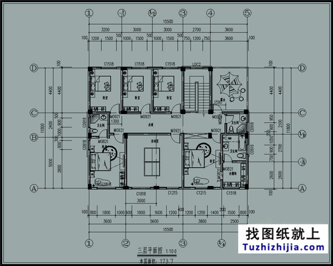 60万以内的欧式三层别墅设计施工图纸及效果图