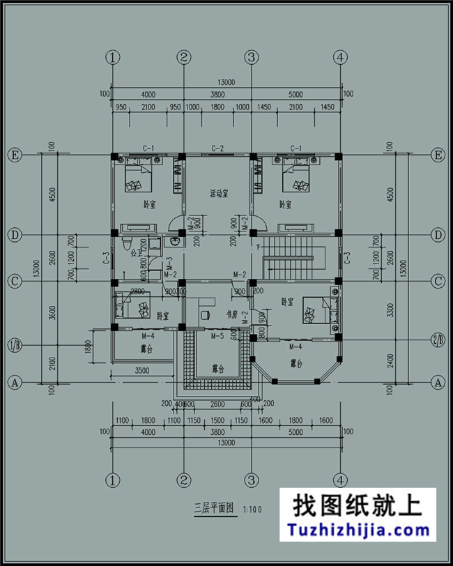 170平方米新农村现代楼中楼三层别墅设计施工图纸及效果图