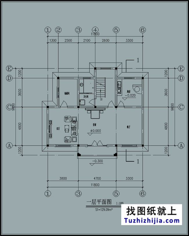 带露台的三层新农村房屋别墅设计施工图纸及效果图