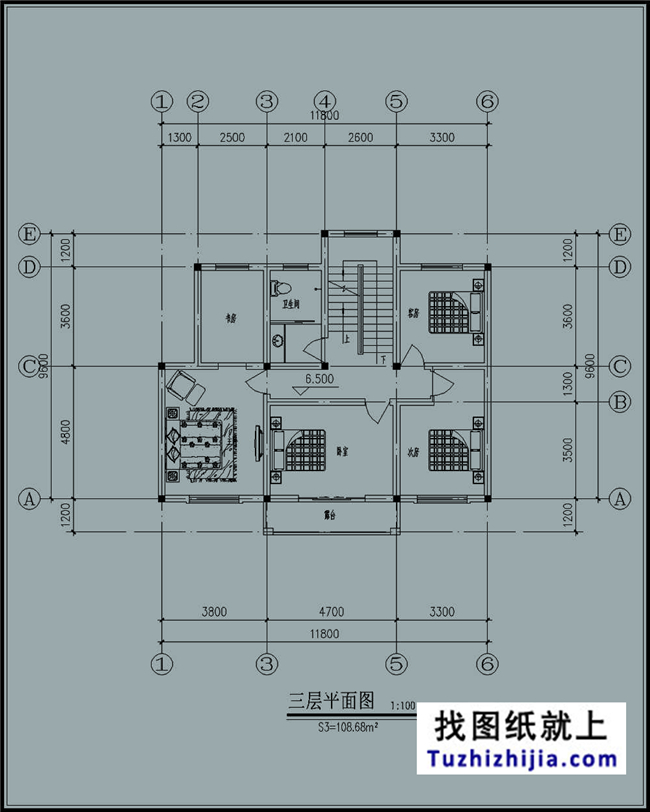 带露台的三层新农村房屋别墅设计施工图纸及效果图