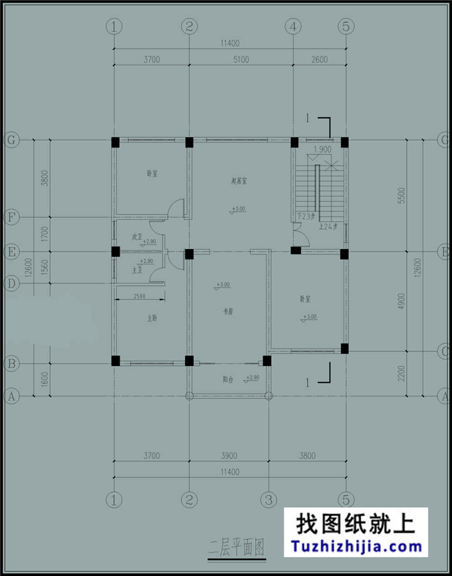 120平带车库的三层新农村自建别墅CAD设计图纸及效果图