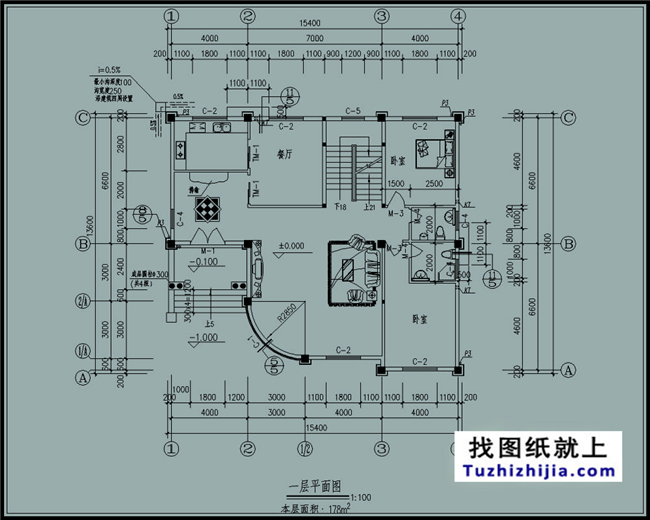 造价65万左右的三层欧式别墅房屋设计施工CAD图纸及效果图