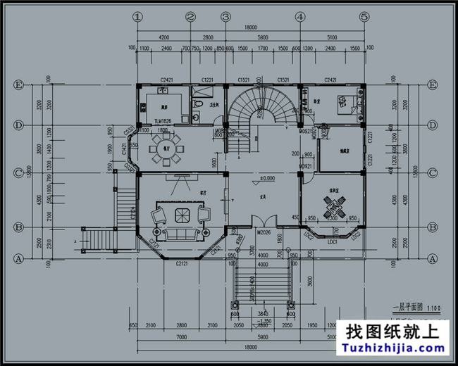 230平米欧式带地下室三层自建别墅设计施工图纸及效果图