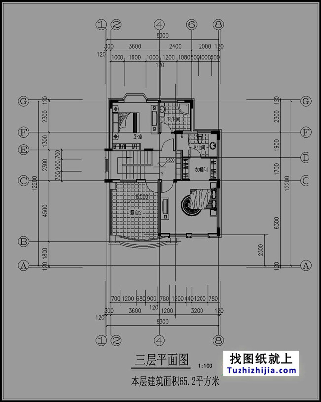 90平方米三层小别墅设计图纸，带效果图