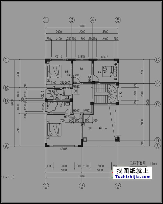 130平方米新农村三层房屋设计图纸