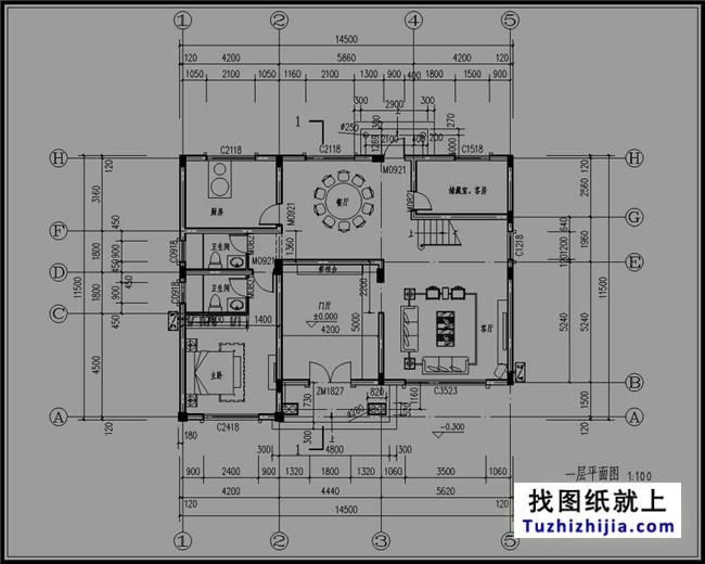 湖南乡村三层别墅设计图纸，带屋顶花园（含效果图）