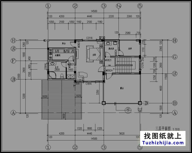 湖南乡村三层别墅设计图纸，带屋顶花园（含效果图）