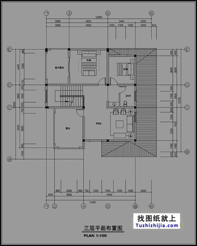 带车库三层别墅设计图纸（效果图+全套CAD图纸）