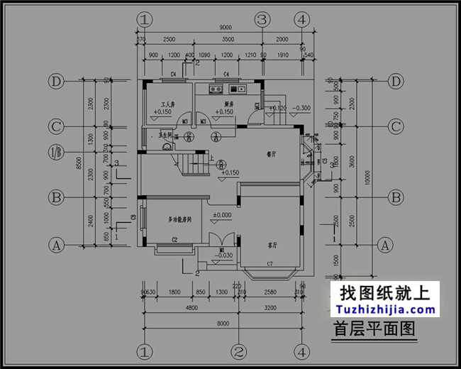 小户型三层别墅设计图纸，适合新农村自建