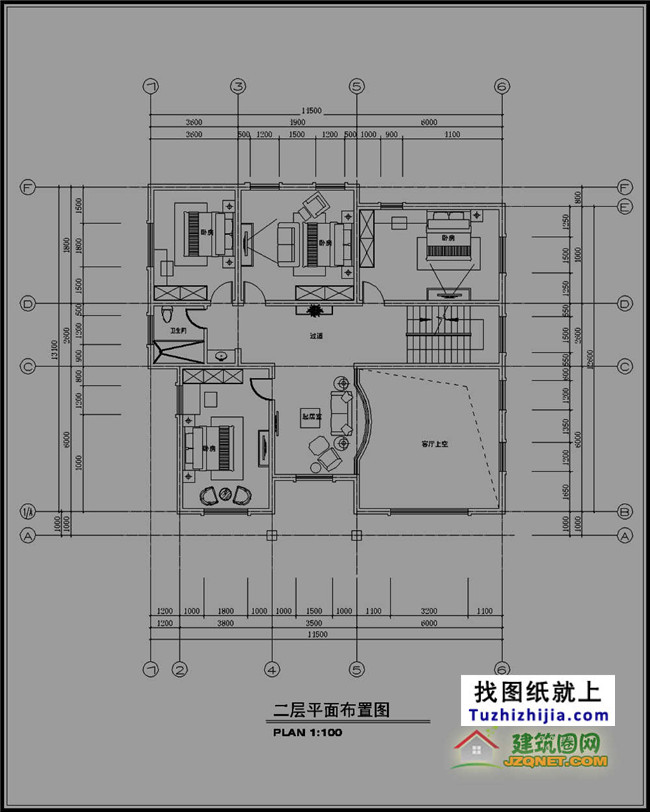 三层独栋别墅户型图，自建全套设计图纸和效果图