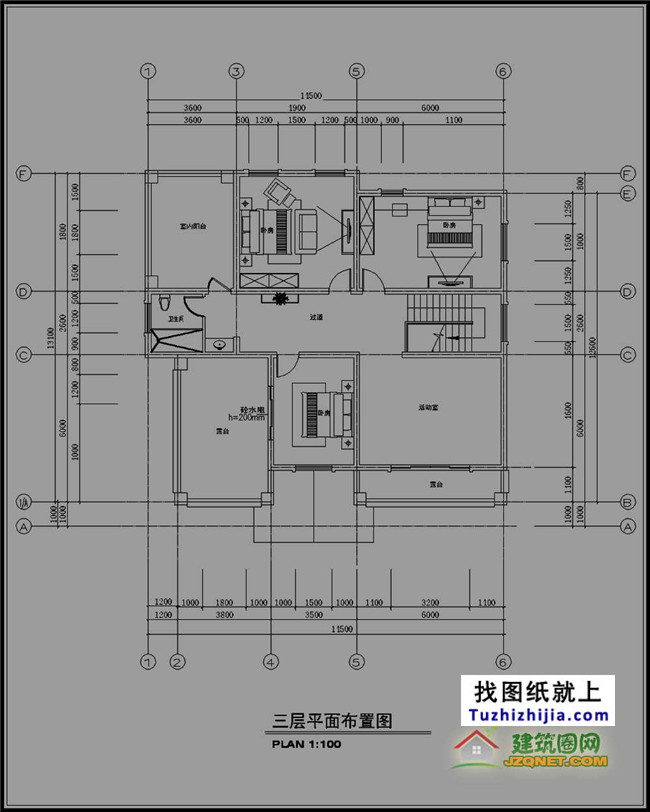 三层独栋别墅户型图，自建全套设计图纸和效果图