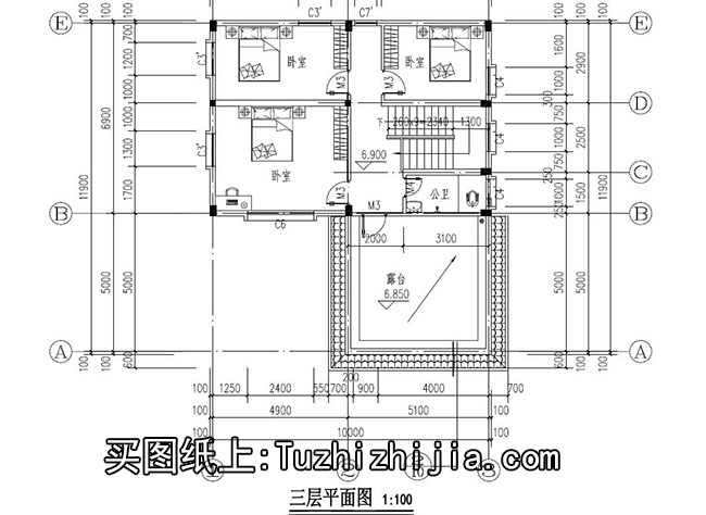 徽派120平新农村住宅设计方案，带外观效果图