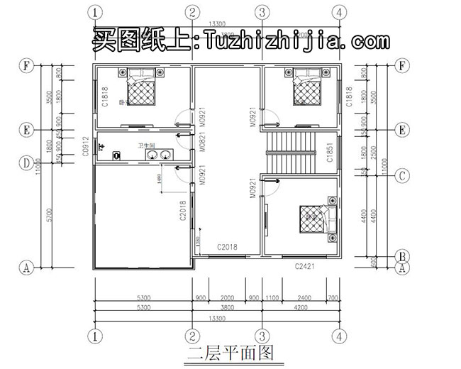 农村二层楼房设计图带外观图片，造价20多万，13.3x11