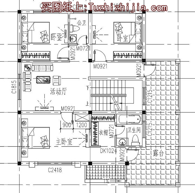 新农村自建二层别墅设计图，带车库，简欧风格