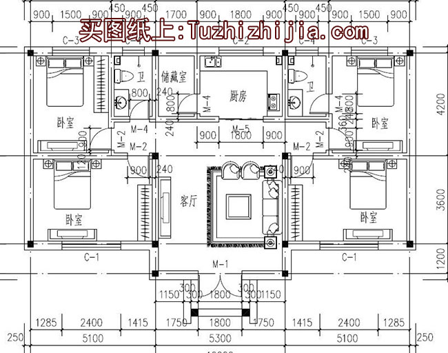 农村三间平房设计图，3间一层小别墅设计方案